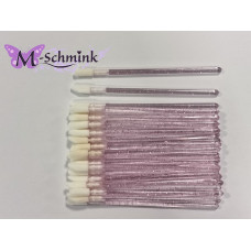 Lip applicator  TRANSP/ROZE glitter  100 stuks