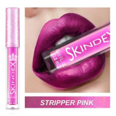  SKINDEX Metallic Long Lasting Lipgloss Nr 4 STRIPPER PINK (tijdelijk met 15 wegwerp lip applicators)