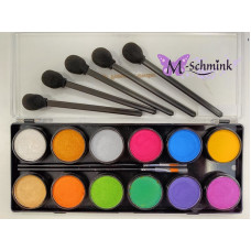 ACTIE PXP Pressed  powder palet pearl colours 12 x 5 gram (+ gratis 5 smootihie blenders)