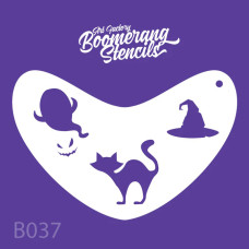 ART FACTORY Boomerang stencil HALLOWEEN CAT-GHOST-WITCHES HAT
