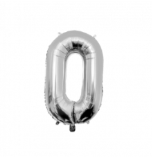 Folie ballon - Zilver - 86 cm - Cijfer 0