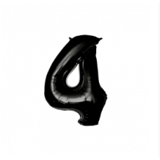 Folie ballon - ZWART - 86 cm - Cijfer 4