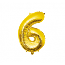Folie ballon - GOUD - 86 cm - Cijfer 6
