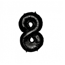 Folie ballon - ZWART - 86 cm - Cijfer 8