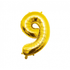 Folie ballon - GOUD - 86 cm - Cijfer 9