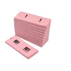Nummerblok met 1000 dubbele nummers ROZE  (10 stuks)