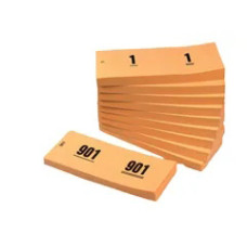 Nummerblok met 1000 dubbele nummers ORANJE (10 stuks)