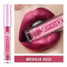  SKINDEX Metallic Long Lasting Lipgloss Nr 12 MEIHUA RED (tijdelijk met 15 wegwerp lip applicators)