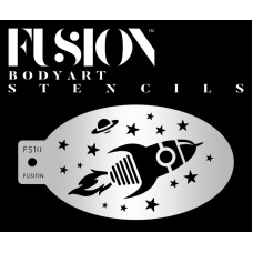 Fusion Medium stencil  - Blast Off Spaceship & Stars FS10