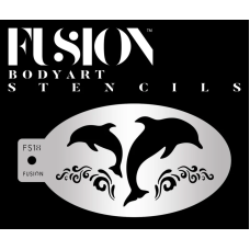 Fusion Medium stencil  - Dancing Dolphin FS18