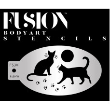 Fusion Medium stencil  - Black Cat & Paw FS30