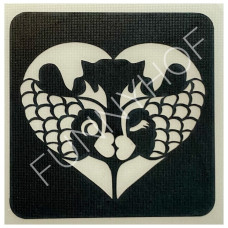 Funnyhof - Vissen in Hart (5 cm x 5 cm)