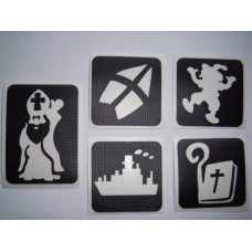   Glittertattoo sjablonen set Sinterklaas (5 stuks)