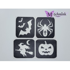    GLITTERPARTY SJABLONEN Halloween 4 STUKS