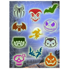 Glittertattoo sjablonen set Halloween 2 - Jack  (11 stuks)