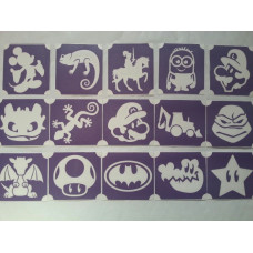 Glittertattoo sjablonen set jongens (15 stuks)