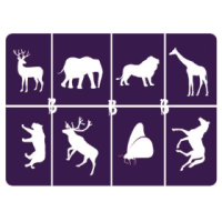 Glitter Tattoo sjablonen set - A5 - Animals