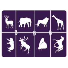 Glitter Tattoo sjablonen set - A5 - Animals