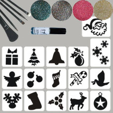 Complete  Glittertattoo set KERST (medium)
