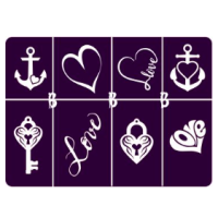 Glitter Tattoo sjablonen set - A5 - Love