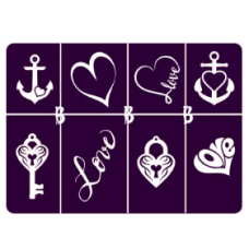 Glitter Tattoo sjablonen set - A5 - Love