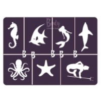 Glitter Tattoo sjablonen set - A5 - Sea world