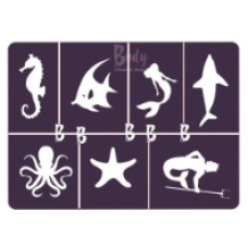 Glitter Tattoo sjablonen set - A5 - Sea world