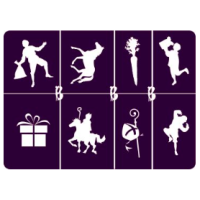 Glitter Tattoo sjablonen set - A5 - Sinterklaas