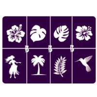 Glitter Tattoo sjablonen set - A5 - Tropical Flowers