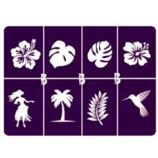 Glitter Tattoo sjablonen set - A5 - Tropical Flowers