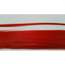 10 synthetische hair feathers effen - ROOD + ring
