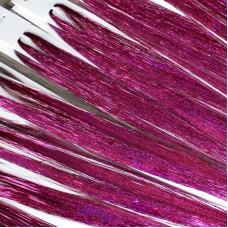Glitter tinsels FUCHSIA 100 st. + 20 inzetringetjes 