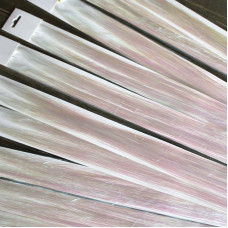 Glitter tinsels WIT PARELMOER 100 st. + 20 inzetringetjes 