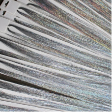 Glitter tinsels ZILVER 100 st. + 20 inzetringetjes (uitverkocht)