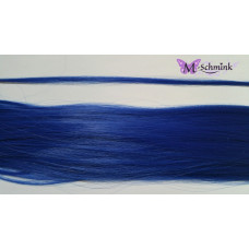 10 synthetische hair feathers effen - BLAUW + ring