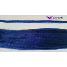 10 synthetische hair feathers grizzly - BLAUW  + ring