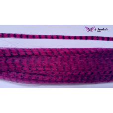 10 synthetische hair feathers grizzly - FUCHSIA + ring