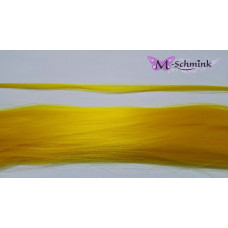 10 synthetische hair feathers effen - GEEL + ring
