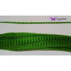 10 synthetische hair feathers grizzly - GROEN + ring