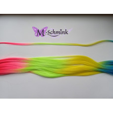10 REGENBOOG hair feathers EFFEN LANG  NEON  (ca. 55 cm.) + ring