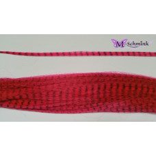 10 synthetische hair feathers grizzly - NEON ROZE + ring