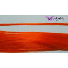 10 synthetische hair feathers effen - ORANJE + ring