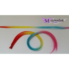 10 REGENBOOG hair feathers EFFEN LANG  (ca. 55 cm.) + ring