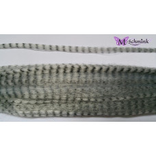 10 synthetische hair feathers grizzly - WIT + ring
