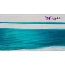 10 synthetische hair feathers effen - AQUA + ring