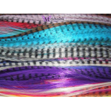 24 synthetische hair feathers EFFEN & GRIZZLY + ring