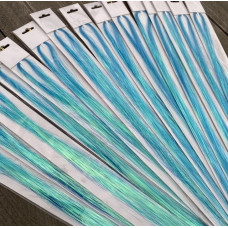 Glitter tinsels MERMAID BLUE 100 st. + 20 inzetringetjes 