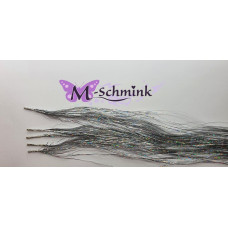  5 Glimmende Tinsels ZILVER (met ring)