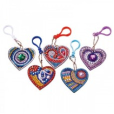   Diamond painting Sleutelhanger Hartjes - 5 stuks