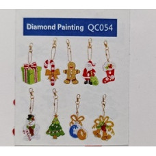                 OP = OP  DIY Diamond painting Sleutelhanger KERST 1 - 9 stuks